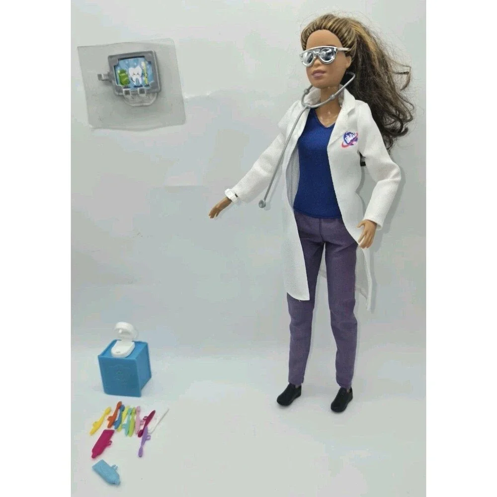Mattel Barbie Space Scientist Doll Dentist Accessories Lab Coat NASA Lot 2016